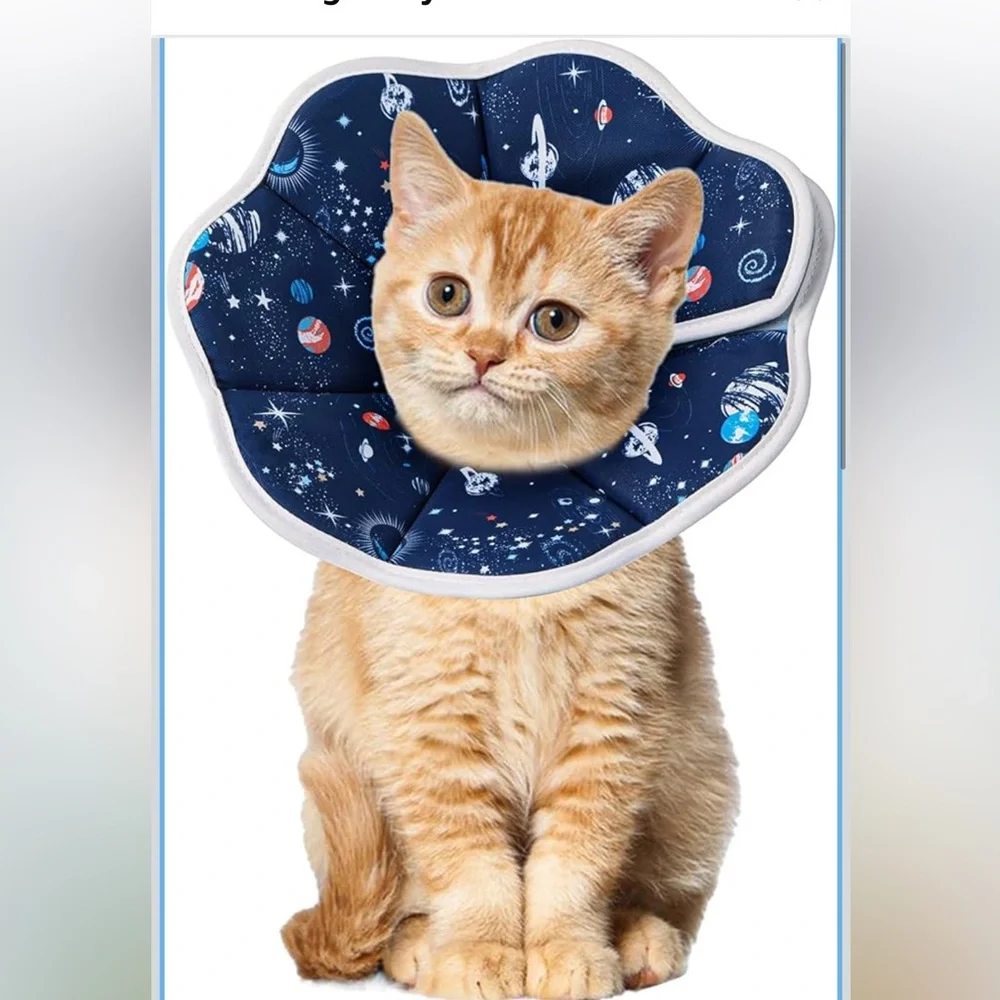 NWT Soft Cat Cone/Collar Sz S Starry Sky